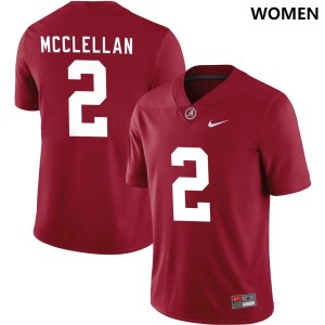 Women Jase McClellan #2 Crimson Limited Football Alabama Jersey 617879-294