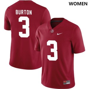 Women Jermaine Burton #3 College Crimson Limited Football Alabama Jersey 502472-674