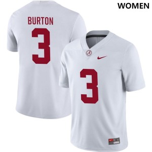 Women Jermaine Burton #3 White Limited Football Alabama Jersey 745202-919