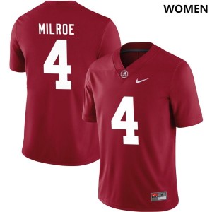 Women Jalen Milroe #4 College Crimson Limited Football Alabama Jersey 610182-299