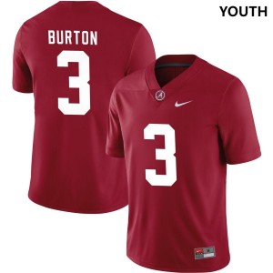 Youth Jermaine Burton #3 Crimson Limited Football Alabama Jersey 373817-220