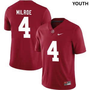 Youth Jalen Milroe #4 College Crimson Limited Football Alabama Jersey 211642-747