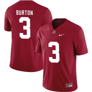 Men's Jermaine Burton #3 College Crimson Limited Football Alabama Jersey 367409-785