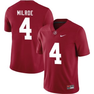 Men's Jalen Milroe #4 College Crimson Limited Football Alabama Jersey 395480-358