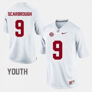 College Football White Youth(Kids) #9 Bo Scarbrough Alabama Jersey 785267-175