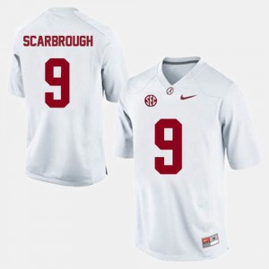 White Bo Scarbrough Alabama Jersey For Men's #9 College Football 832306-583