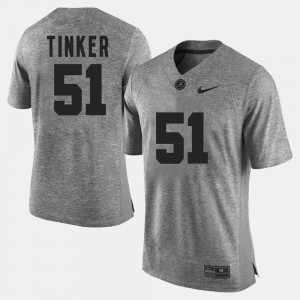 Carson Tinker Alabama Jersey For Men's Gridiron Limited #51 Gridiron Gray Limited Gray 663199-875