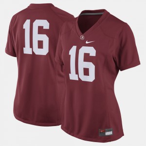 College Football Crimson Alabama Jersey For Women's #16 775798-934