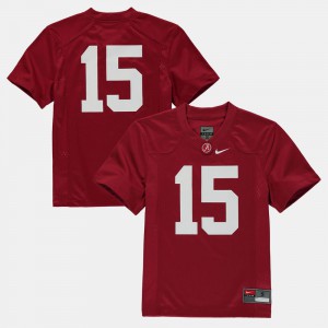 Alabama Jersey Crimson For Kids #15 College Football 231781-760