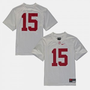 College Football #16 For Kids Alabama Jersey White 958066-112