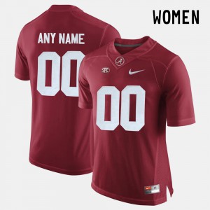 Crimson #00 Alabama Customized Jerseys Womens College Limited Football 347240-422