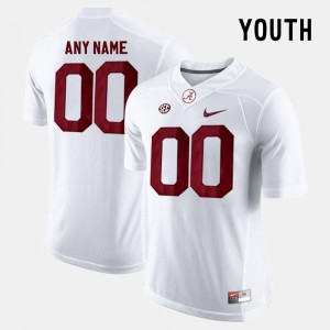 For Kids College Limited Football Alabama Customized Jersey #00 White 786264-878