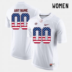 US Flag Fashion Alabama Custom Jersey For Women White #00 270656-907