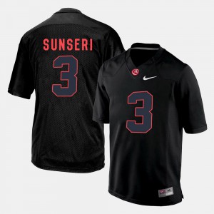 #3 Mens Silhouette College Black Vinnie Sunseri Alabama Jersey 483721-809