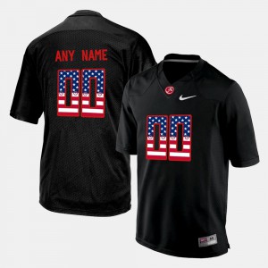 US Flag Fashion Black For Men's Alabama Customized Jersey #00 908751-217