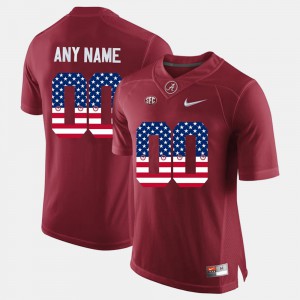 US Flag Fashion For Men Crimson Alabama Custom Jerseys #00 891346-376