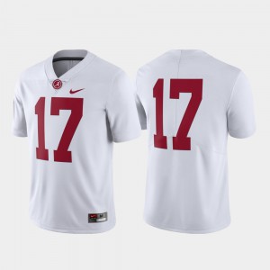Alabama Jersey #17 White Limited For Men's College Football 168774-388