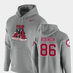 Heathered Gray Vault Logo Club A'Shawn Robinson Alabama Hoodie #86 Pullover For Men's 865995-124