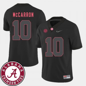 College Football Black For Men's AJ McCarron Alabama Jersey 2018 SEC Patch #10 448149-977
