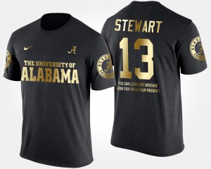 For Men's Short Sleeve With Message ArDarius Stewart Alabama T-Shirt Black Gold Limited #13 680712-980