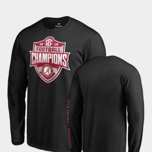 For Men 2018 SEC Football Champions Black Alabama T-Shirt Long Sleeve 872187-197