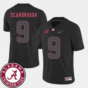 #9 Black College Football Men Bo Scarbrough Alabama Jersey 2018 SEC Patch 189789-923