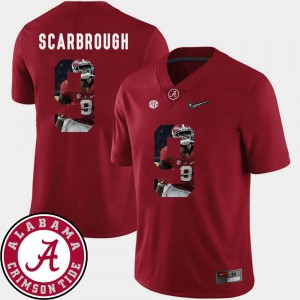 Football Pictorial Fashion #9 Men's Bo Scarbrough Alabama Jersey Crimson 323777-588