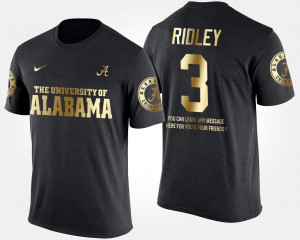 Black For Men Gold Limited #3 Calvin Ridley Alabama T-Shirt Short Sleeve With Message 766613-175
