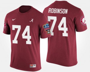 Men's Bowl Game #74 Sugar Bowl Cam Robinson Alabama T-Shirt Crimson 876728-673
