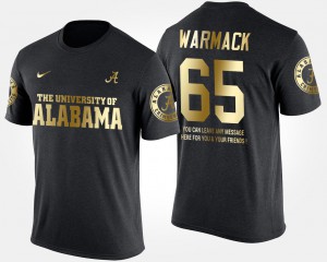Gold Limited #65 Chance Warmack Alabama T-Shirt Short Sleeve With Message For Men's Black 752904-278