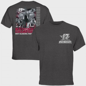 Bowl Game Alabama T-Shirt Charcoal College Football Playoff 2017 National Champions Pride Mens 991561-578