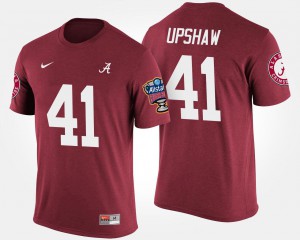 Crimson #41 Men's Sugar Bowl Courtney Upshaw Alabama T-Shirt Bowl Game 573279-963
