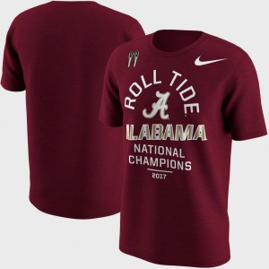 Crimson Men's College Football Playoff 2017 National Champions Celebration Victory Alabama T-Shirt Bowl Game 296076-413