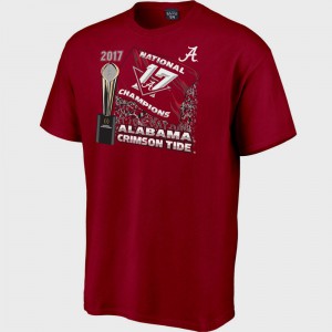 Men's Alabama T-Shirt College Football Playoff 2017 National Champions Flag Bowl Game Crimson 796926-745