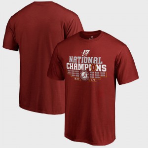 Bowl Game Crimson For Men's College Football Playoff 2017 National Champions Multi Kick Alabama T-Shirt 919103-821