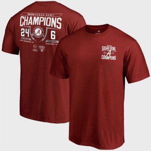 Men Crimson Alabama T-Shirt College Football Playoff 2018 Sugar Bowl Champions Fullback Score Bowl Game 454078-901