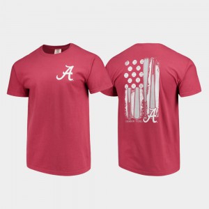 Alabama T-Shirt Comfort Colors Crimson Baseball Flag Men's 317122-369