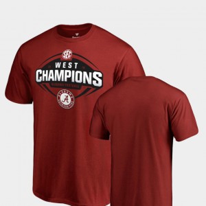 Alabama T-Shirt College Football Big & Tall Men's Crimson 2018 SEC West Division Champions 914141-655