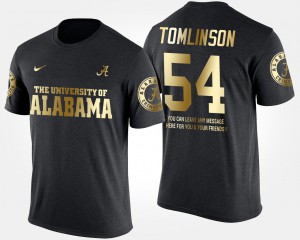 For Men Black Short Sleeve With Message Gold Limited #54 Dalvin Tomlinson Alabama T-Shirt 297812-466