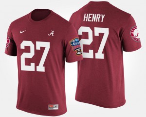 Men #27 Derrick Henry Alabama T-Shirt Sugar Bowl Bowl Game Crimson 172612-834