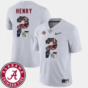 White For Men's Football Pictorial Fashion Derrick Henry Alabama Jersey #2 154947-543