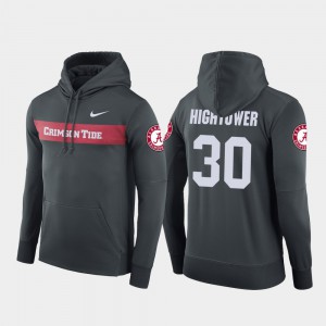 #30 Dont'a Hightower Alabama Hoodie Anthracite Sideline Seismic Football Performance For Men's 901657-461