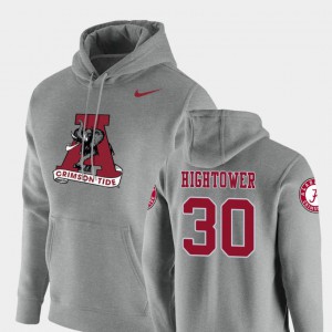 Pullover For Men's #30 Heathered Gray Dont'a Hightower Alabama Hoodie Vault Logo Club 237784-499