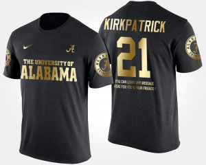 Men's Black Gold Limited #21 Short Sleeve With Message Dre Kirkpatrick Alabama T-Shirt 223748-723