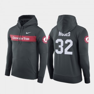 Football Performance Anthracite For Men Dylan Moses Alabama Hoodie #32 Sideline Seismic 158893-191