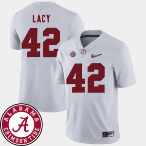 College Football 2018 SEC Patch Mens Eddie Lacy Alabama Jersey #42 White 657723-938