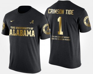 Alabama T-Shirt Black Men's No.1 Short Sleeve With Message Gold Limited #1 611004-479