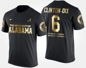 Ha Ha Clinton-Dix Alabama T-Shirt Gold Limited #6 Men's Short Sleeve With Message Black 514737-689