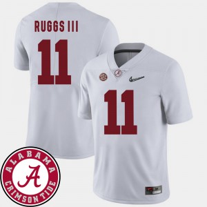 Henry Ruggs III Alabama Jersey For Men's College Football White 2018 SEC Patch #11 443358-601