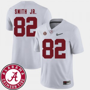 #82 For Men's 2018 SEC Patch Irv Smith Jr. Alabama Jersey White College Football 558183-812